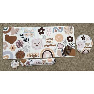 New Desk Mat, Gaming Mouse Pad Wrist Support Set,4in1 XXL Large Mousepad